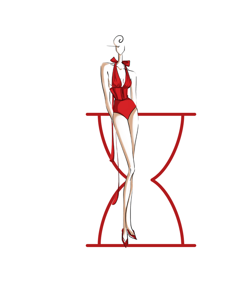 corset-swimsuit-hourglass-body-shape-morphology-yollanda-red-illustration
