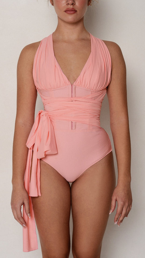 Yollanda — Rosabella, pink corset swimsuit - Sahra.Nko